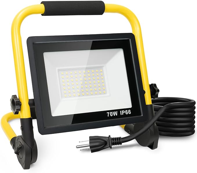 Photo 1 of 10000LM LED Work Light: Portable Work Light with 5FT Cord - IP66 Waterproof Flood Light for Outdoor Indoor Job Site Workshop Garage Construction Site Lighting, Gifts for Man
