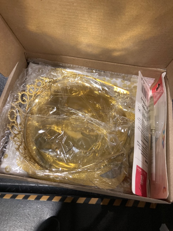 Photo 1 of 25Pcs 18th Birthday Decorations for Girls with 18th Birthday Banners,Tiara and Sash,Hanging Swirls,Star Garland, Table Cloth,Cake Toper and Candles,Balloons Gold White