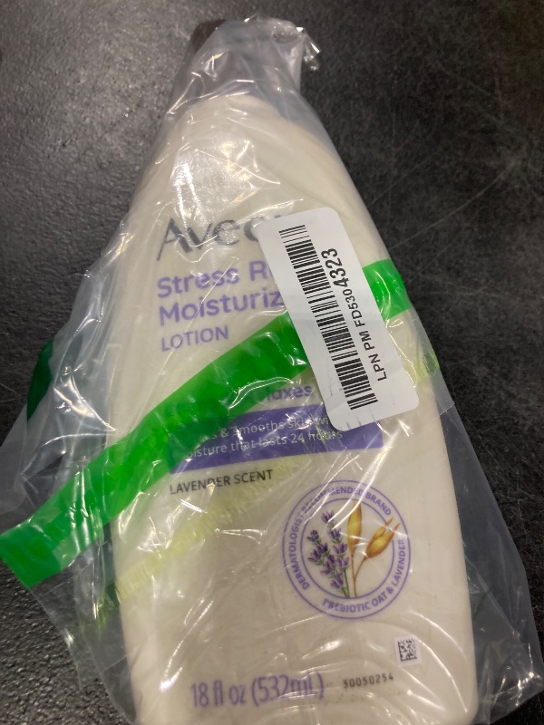 Photo 1 of Aveeno Stress Relief Moisturizing Body Lotion with Lavender Scent, Natural Oatmeal to Calm & Relax, Non-Greasy Daily Stress Relief Lotion, 18 fl. oz