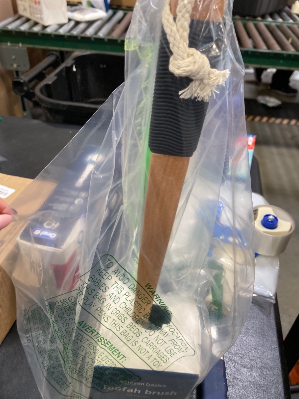 Photo 1 of Amazon Basics Loofah Brush, Shower Brush with Handle