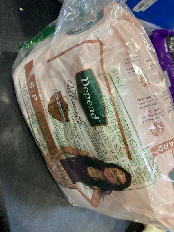 Photo 1 of Depend Silhouette Adult Diapers, Incontinence & Postpartum Bladder Leak Underwear for Women, Maximum Absorbency, Small, Pink, 16 Count, Packaging May Vary