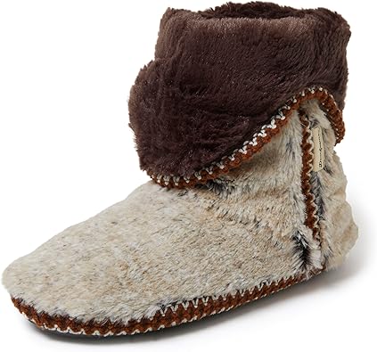 Photo 1 of Dearfoams womens Fuzzy Memory Foam Beth Bedroom Bootie Slipper Sock With Grippers
9-10
