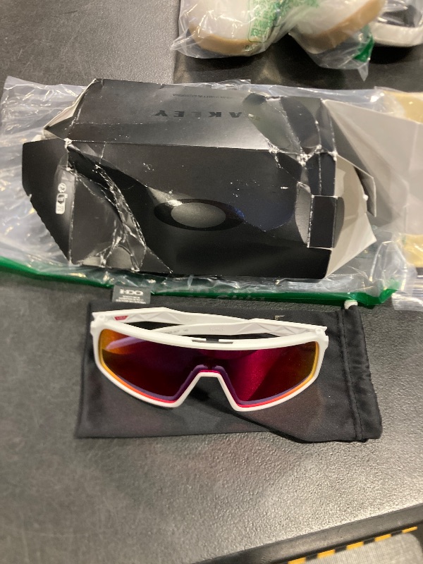 Photo 1 of Oakley Mens OO9406 Sutro Rectangular Sunglasses, Matte White/Prizm Road, 37 mm