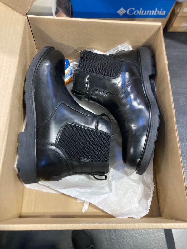 Photo 1 of Nunn Bush Men's 1912 Plain Toe Chelsea Leather Pull On Boot with Scotchguard Defender, Black, 10 Wide