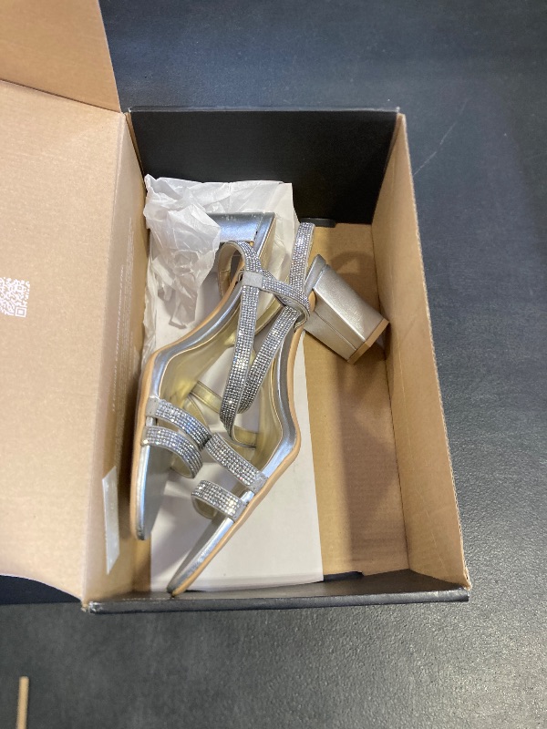 Photo 1 of Naturalizer Womens Vanessa2 Rhinestone Embellished Strappy Heeled Sandal ,Silver ,8M