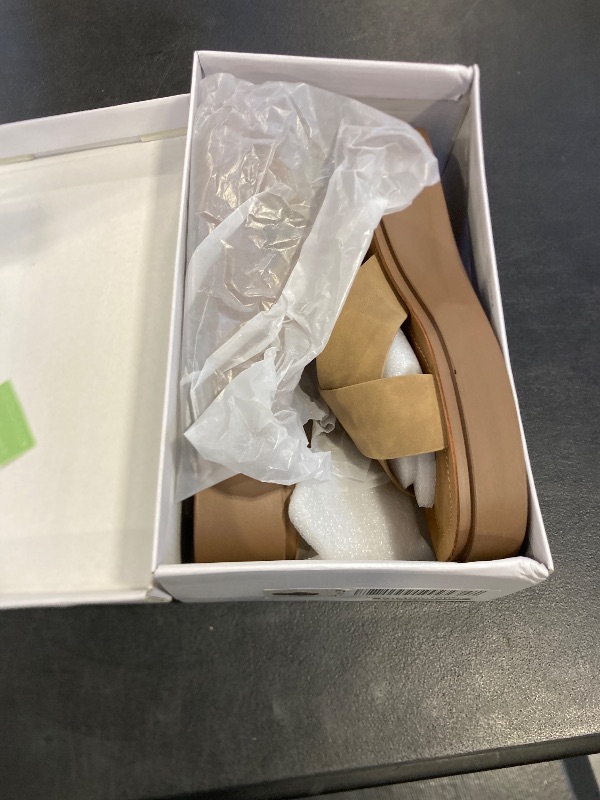 Photo 1 of CUSHIONAIRE Women's Pepe crossband platform sandal with +Memory Foam, Tan 11