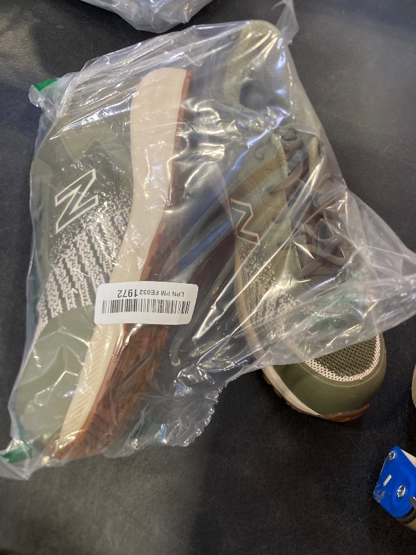 Photo 1 of New Balance Composite Toe Safety Shoe for Men Speedware - Slip Resistant, Puncture Resistant, Electrical Hazard, Olive/White, 11 Medium