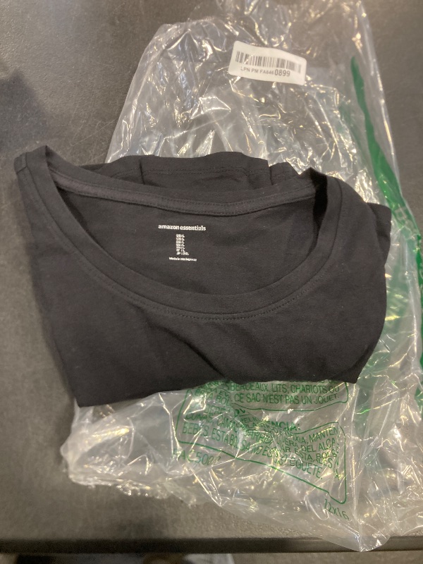 Photo 1 of Amazon Essentials Women's Regular-Fit Long-Sleeve Crewneck T-Shirt (Available in Plus Size), Black, Large