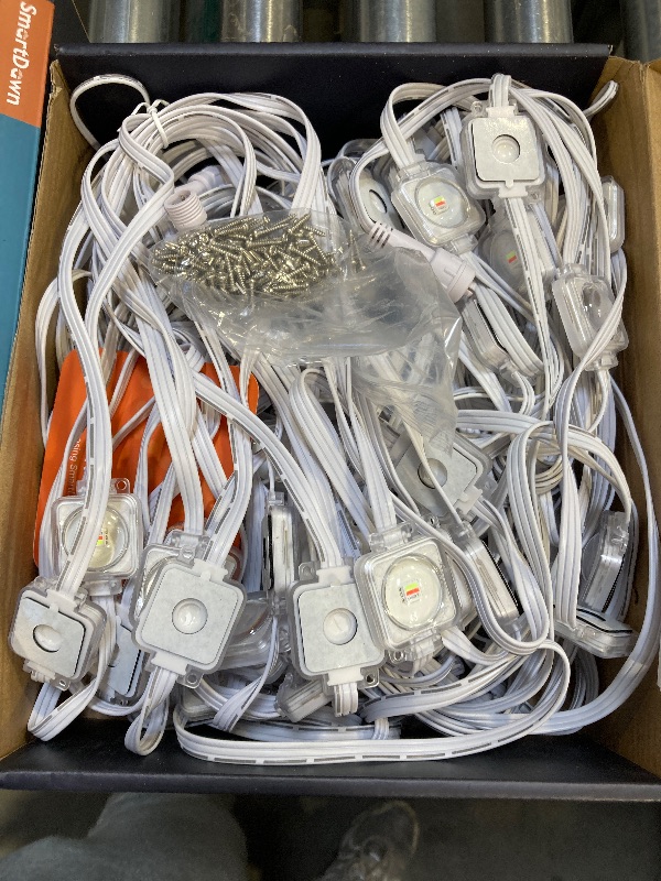 Photo 1 of SmartDawn Permanent Outdoor Lights, 100FT 64 Bulbs RGBIC LED Outdoor String Lights, DIY Scene Mode, IP68 Waterproof Christmas Lights for Daily Decor, House Roof, Holiday Decorations, Outside