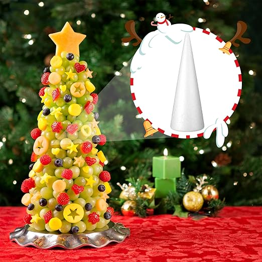Photo 1 of 2 Pcs Christmas Large Foam Cones for Crafts Charcuterie Christmas Tree