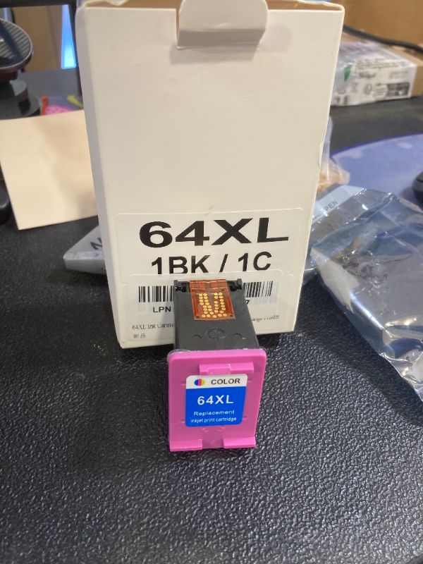 Photo 1 of 64XL Ink Cartridges Black and Color Compatible for HP 64XL Ink Cartridge Combo Pack Compatible for HP 64 Ink Fit for Envy Photo 7855 7858 7155 7120 7800 6252 6255 7158 7100 7164 Tango Printer