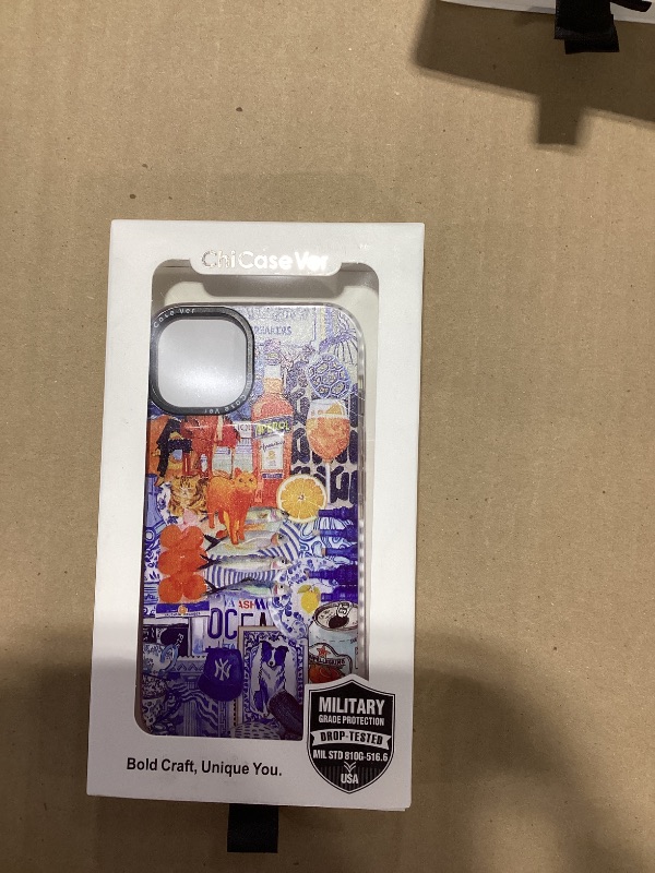 Photo 1 of for iPhone 14 Pro Case, Mediterranean Aperol Collage Pattern, Military-Grade Drop Protection, Playful Coastal Soft Slim TPU Protective Cover with Camera Protection for Women & Girls