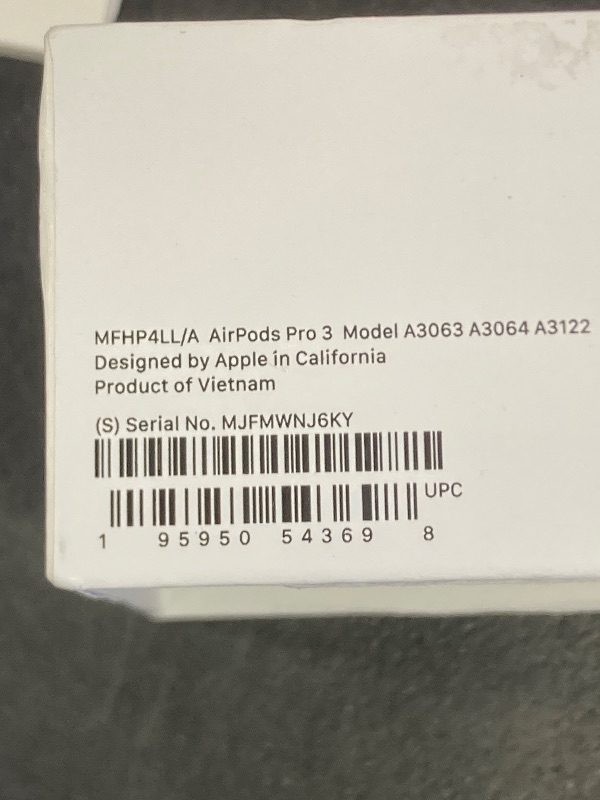 Photo 1 of Apple AirPods Pro 3 Wireless Earbuds, Active Noise Cancellation, Live Translation, Heart Rate Sensing, Hearing Aid Feature, Bluetooth Headphones, Spatial Audio, High-Fidelity Sound, USB-C Charging