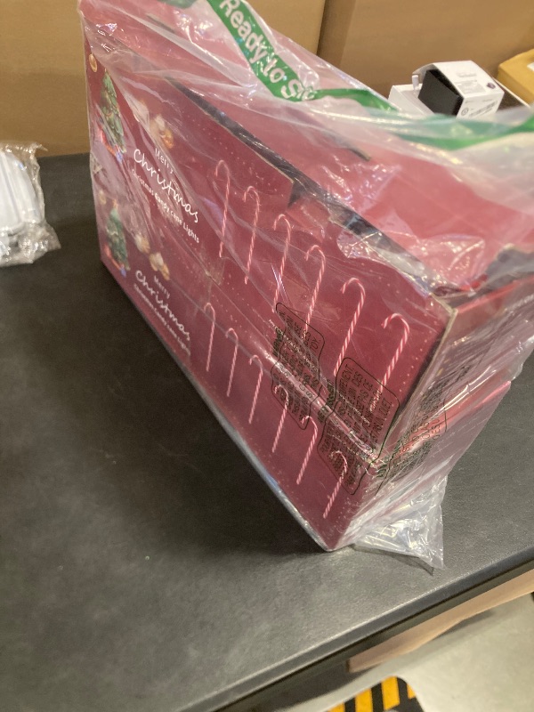 Photo 1 of Christmas Solar Candy Cane Pathway Light, 24PCS 240LED Christmas Lights Outdoor Decorations with Red Bow Waterproof, 8 Modes Timer Remote Walkway Lights for Xmas Home Yard Lawn Patio Decor