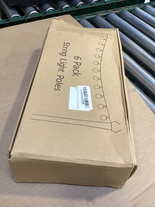 Photo 1 of 6 Pack 5 Ft String Light Poles, String Light Poles for Outside with Fixing Clips,Metal Poles for Outdoor String Lights, Hanging Light Poles for Deck Fence Garden Backyard Wall Bistro