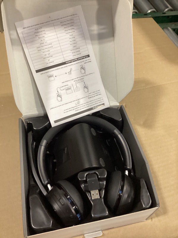 Photo 1 of (Upgraded Version) Wireless Headset, Bluetooth Headset with Noise Cancelling Microphone, Best Headphones with Mic Mute & USB Dongle for PC/Computer/Laptop/Cell Phones/Remote Work/Call Center