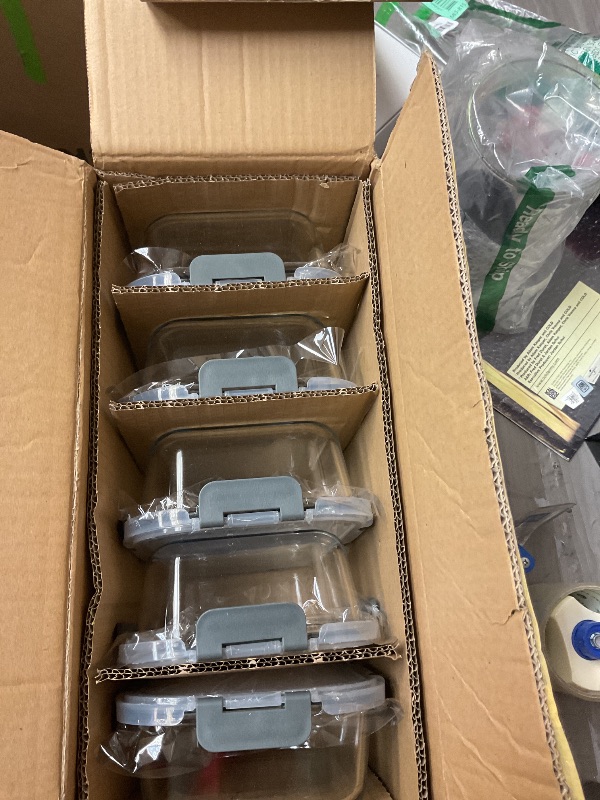 Photo 1 of M MCIRCO [5-Packs, 36 Oz Glass Meal Prep Containers with Snap Locking Lids Glass Food Containers,Airtight Lunch Container,Microwave, Oven, Freezer and Dishwasher (4.5 Cup)