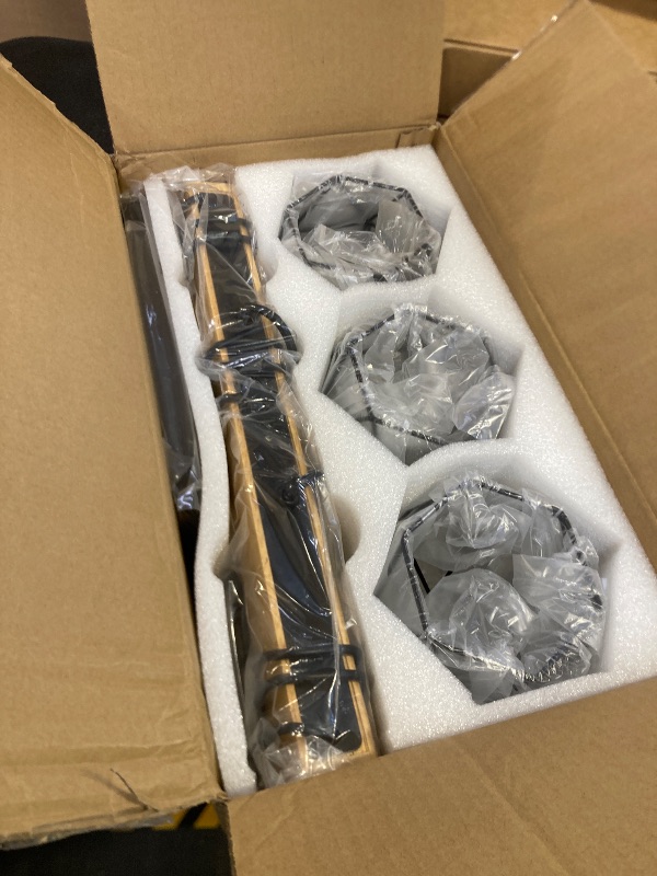 Photo 1 of 20 inch 3-Light Kitchen Island Lighting,Modern Chandelier Over Table, Dining Room Light Fixture Hanging for Modern Farmhouse Linear Chandeliers Black Rustic Wood Ceiling Pendant Light Fixtures