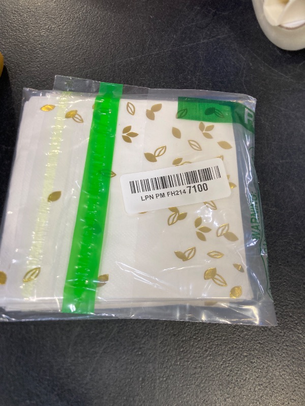 Photo 1 of 100 PK Gold Napkins - 4 Assorted Designs - 3-Ply Cocktail Napkins Folded 5 x 5 Inches Bar Napkins Disposable Party Napkins Paper Napkins Dinner for Wedding Baby Shower Birthday Graduation 2023