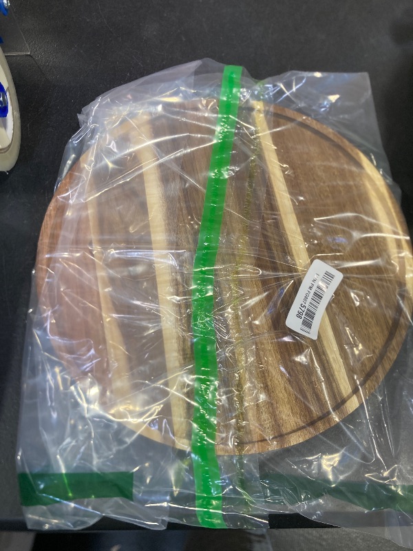 Photo 1 of 11.5 Inches Candle Holder Tray Home Decor, Round Wood Tray for Coffee Table, Small Wooden Serving Decorative Trays for Home