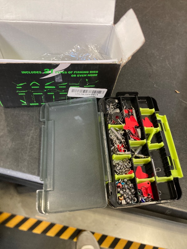 Photo 1 of 411-Piece Fishing Gear Accessories Kit, [2025 New] Tackle Box with Pliers, Fish Lip Grips,Tackle Storage Trays, Hooks, Weights, Jig Heads, Swivels, 21 Pre-Made Rigs – Fishing Gear for Lures