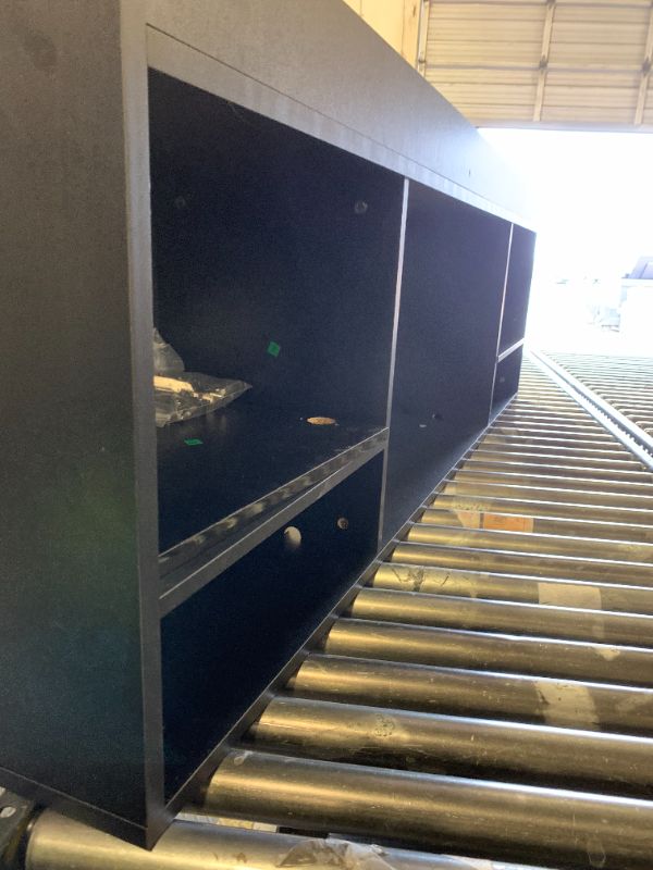 Photo 1 of Fireplace TV Stand for 80 Inch TV, 36" Entertainment Center with Eletric Fireplace, Modern Media Console Table with LED Lights for Living Room