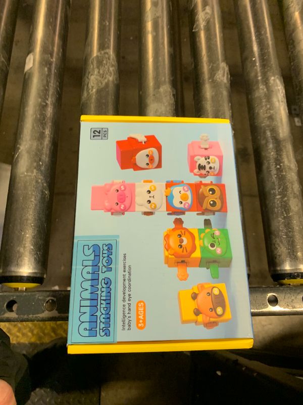 Photo 1 of 12 PCS Stacking Toys Set for Toddlers 18+ Months 2 3 4 Years Old Boys Girls Preschool Pressable Animals Stacking Blocks Sensory Toys with Cute Expressions Fun Christmas Birthday Gifts for Kids