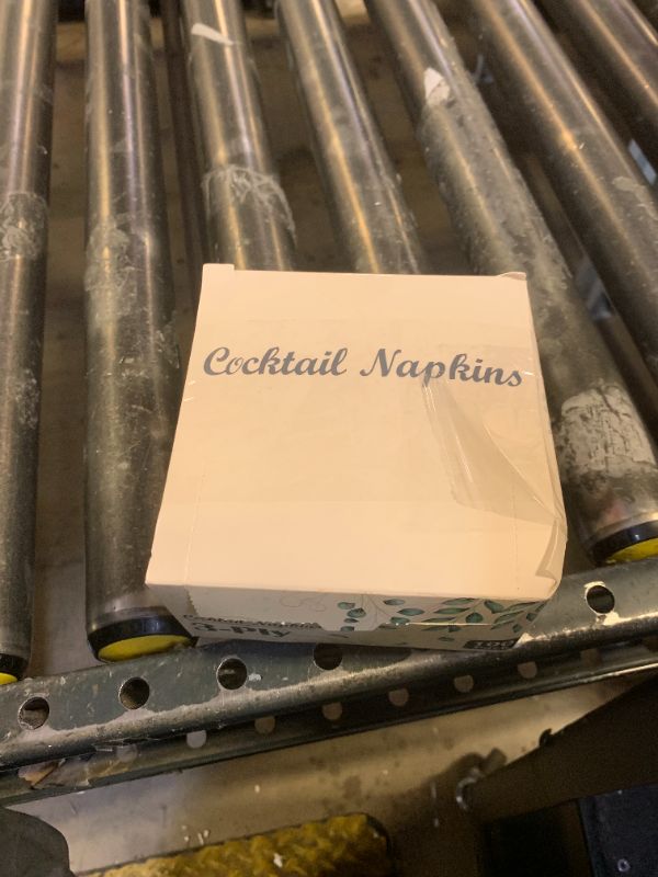 Photo 1 of 100 Pack Cocktail Napkins 3-Ply Scalloped Edged Wedding Napkins Folded 5 x 5 Inches Dessert Napkins, Disposable Napkins for Dinner Birthday Party Bridal Anniversary Baby Shower Reception (Milky-White)