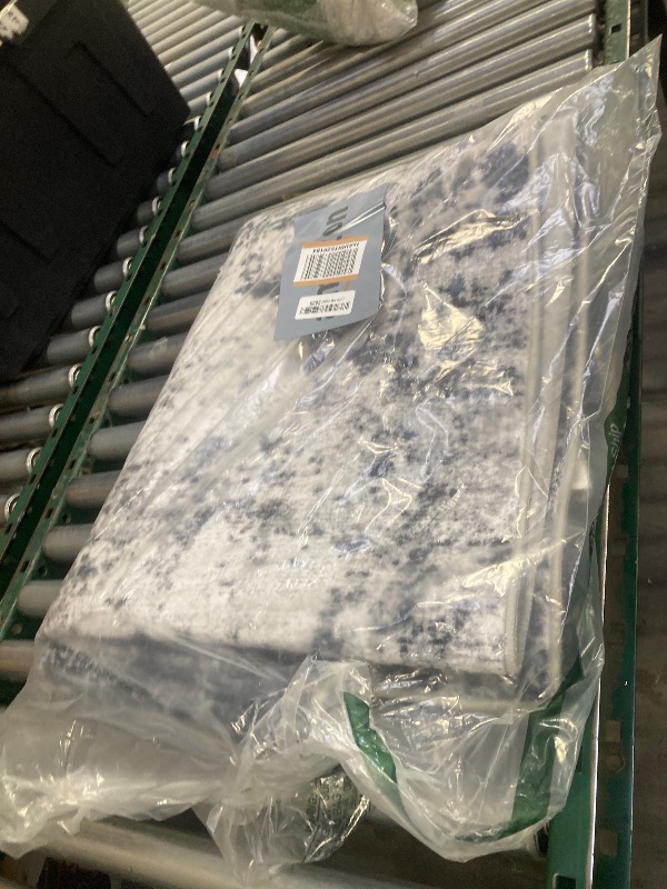 Photo 1 of 5x7 Area Rug Living Room Rug: Washable Modern Abstract Soft Thin Rug Indoor Floor No Slip Stain Resistant Carpet for Bedroom Dining Room Farmhouse Nursery Home Office - Black