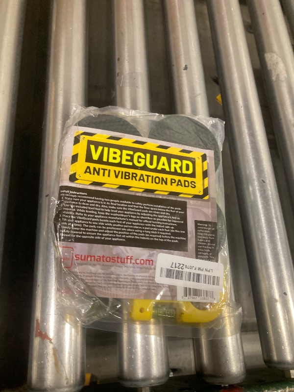 Photo 1 of Anti Vibration Pads for Washing Machine featuring 3D TrianGrip & FREE Level Tool - Larger Opening Fits All Washer Feet - Stops Moving, Walking - Prevents Noise, Vibration Transfer - VIBEGUARD 4 Pack