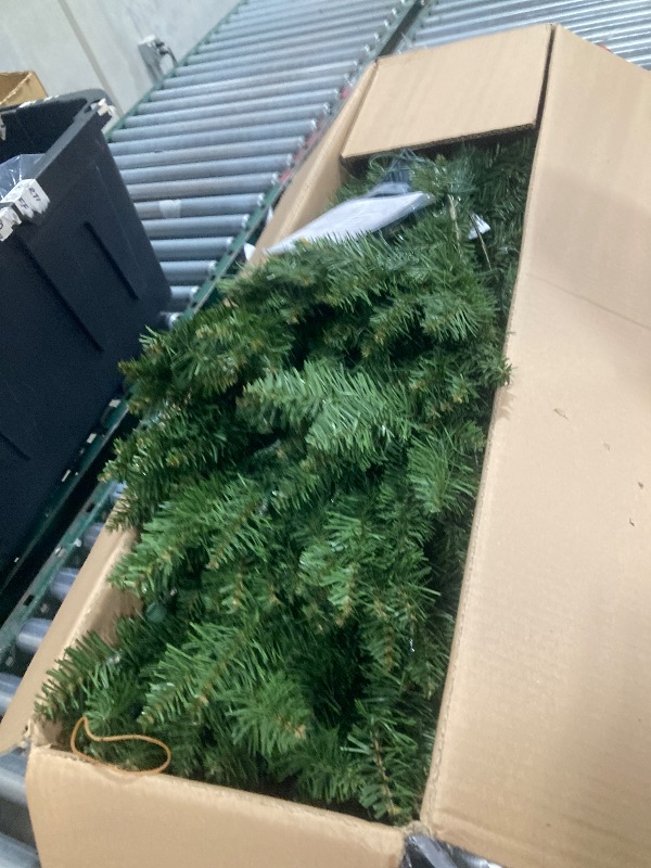 Photo 1 of 7ft Pre- Slim Fraser Fir Christmas Tree with 350 Clear Lights, 1188 Realistic Dense Branch Tips, Easy Setup Artificial Trees with Sturdy Metal Stand