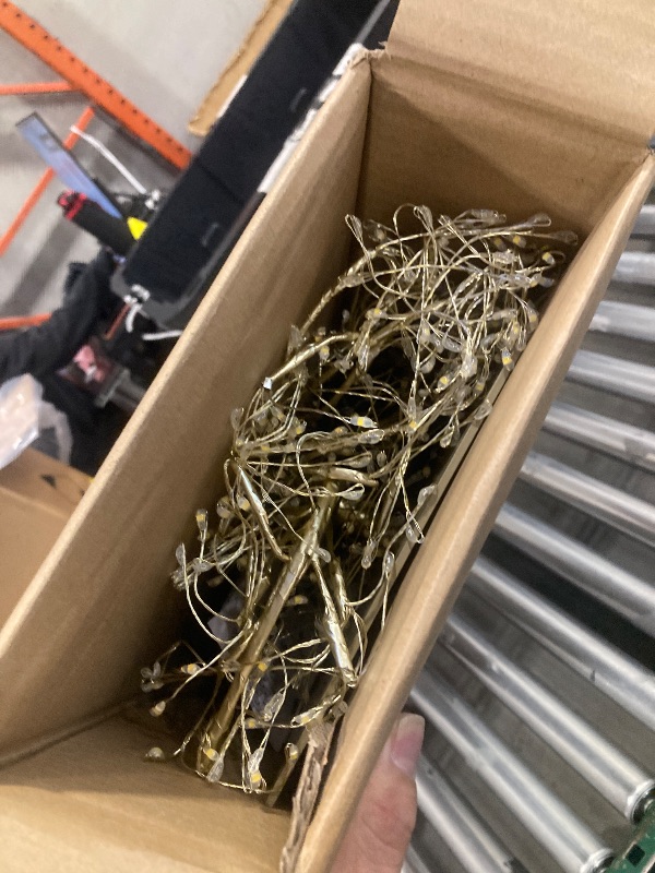 Photo 1 of 5' Starburst Pre-Lit Gold Artificial Christmas Tree with 650 Warm White Twinkling LED Lights, by Holiday Time