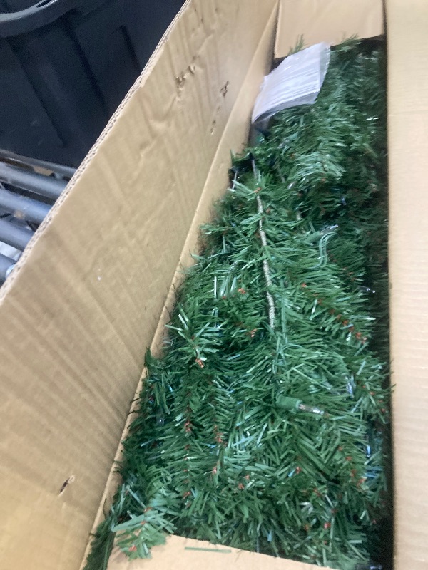 Photo 1 of 6.5' Pre-Lit Madison Pine Green Artificial Christmas Tree with Color-Changing LED Lights, by Holiday Time