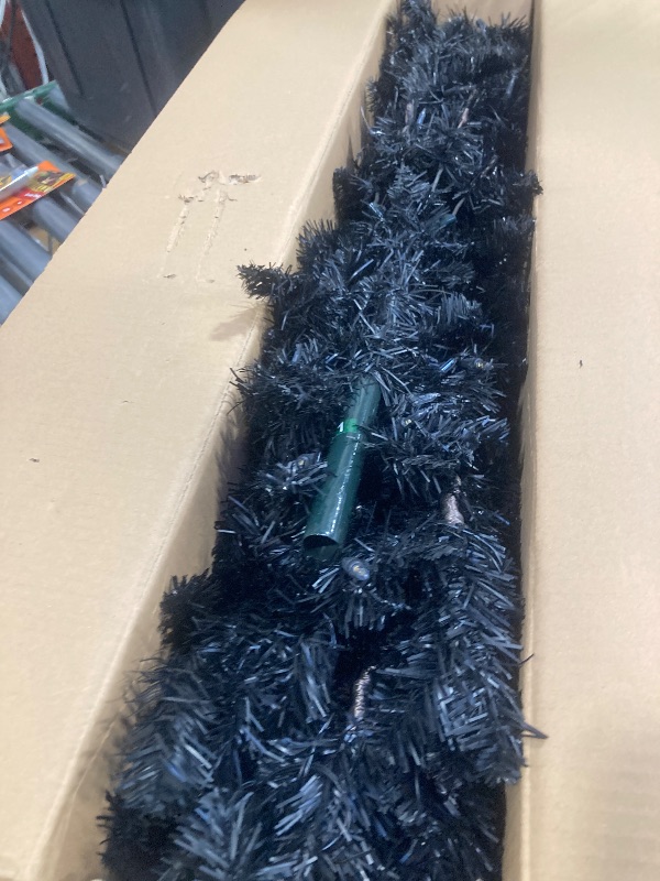 Photo 1 of 6.5' Pre-Lit Madison Pine Black Artificial Christmas Tree with Warm White LED Lights, by Holiday Time
