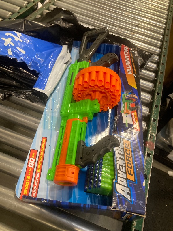 Photo 1 of Adventure Force Villainator Pump-Action Super-Drum Foam Dart Blaster, Slamfire Power, Compatible with Most Standard Full-Length NERF Elite and XShot Dart Blasters, 8+