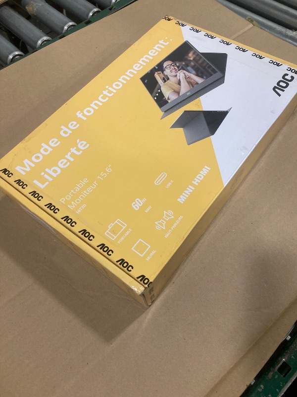 Photo 1 of AOC 16T20 Portable Monitor 15.6" FHD 1080p IPS Display, USB-C Portable Laptop Screen, Mini HDMI, Built-in Speakers, Travel Monitor with Smart Cover, Compatible with Laptops, MacBook, PS5, Xbox