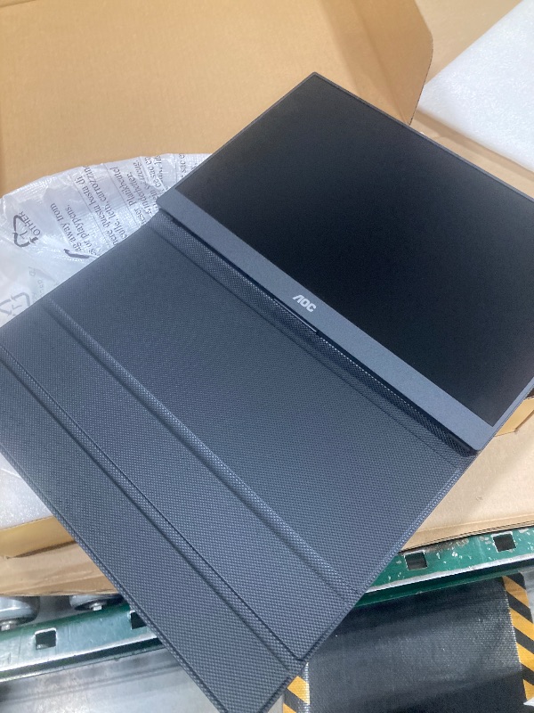 Photo 1 of AOC 16T20 Portable Monitor 15.6" FHD 1080p IPS Display, USB-C Portable Laptop Screen, Mini HDMI, Built-in Speakers, Travel Monitor with Smart Cover, Compatible with Laptops, MacBook, PS5, Xbox