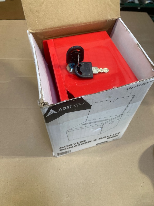 Photo 1 of Adir Suggestion Box with Slot and Lock – Acrylic Donation Box for Fundraising, Drawing Box for Raffle, Funraiser Box, Tip Box with Lock - 6.25x4.5x 4 Inches voting box with slot and Sign Holder