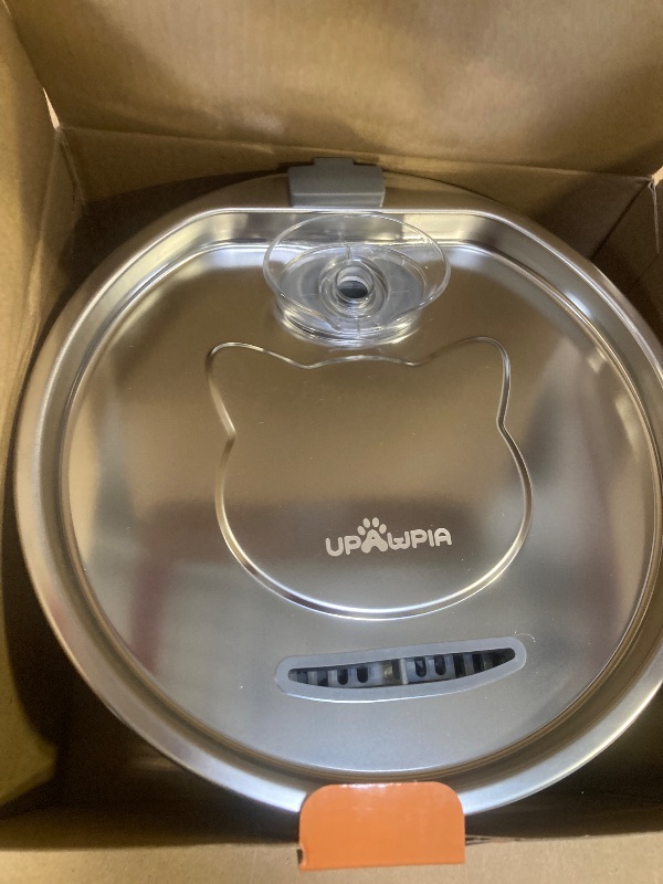 Photo 1 of 108oz/3.2L Stainless Steel Cat Water Fountain with Detachable Tank, Easy to Clean & Assemble, Pet Drinking Dispenser with Quiet Operation & LED Light, Gifts for Christmas, Cats, Dogs and Small Pets