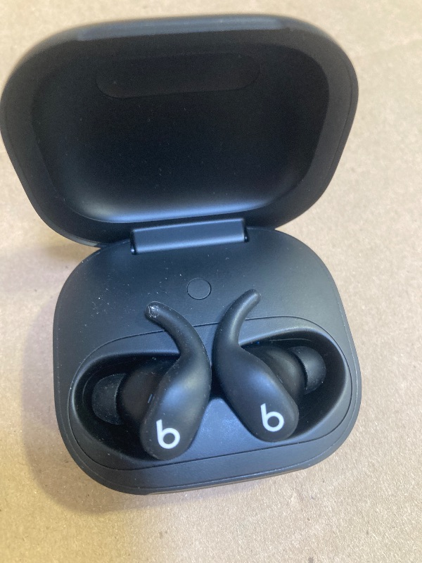 Photo 1 of Beats Powerbeats Fit - Wireless Noise Cancelling Workout Earbuds with Secure-Fit Wingtips, Up to 30-Hour Battery Life, Sweat & Water Resistant, Apple & Android Compatible - Jet Black