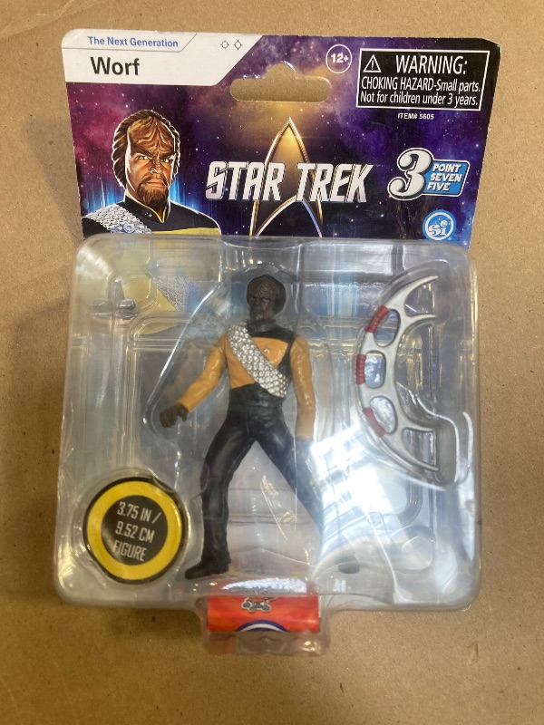 Photo 1 of 3.75 Inch Star Trek Next Generation Assortment, Articulated Collectible Figures featuring Data, Picard, Riker, and Worf. Each sold separately. Styles selected at random. For collectors & fans ages 12+