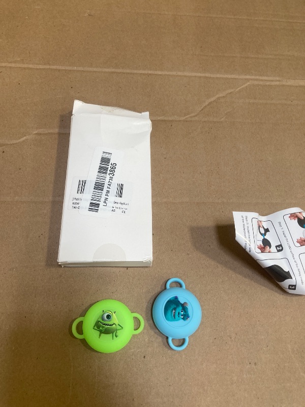 Photo 1 of [2 Pack] Compatible with Airtag Holder for Kids Shoelaces & Straps, Cartoon Funny Silicone Case for Children Shoes Shoestring, Waterproof Hidden Accessories?Green+Sky Blue?