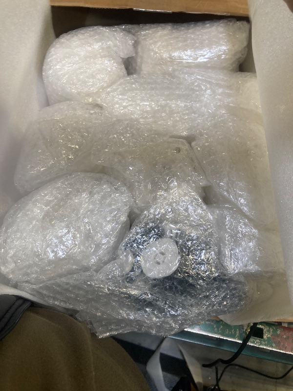 Photo 1 of Cindeer 26 Pcs Ceramic Christmas Village Set 8 LED Christmas Village Houses 16 Xmas Trees Farmhouse 2 Lamp Post Scenes Decor White Tabletop Decoration(Elegant)