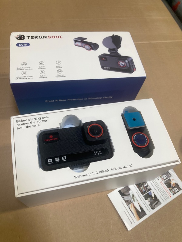 Photo 1 of TERUNSOUl 4K+4K Dash Cam Front and Rear, Free 128GB Card Included, 5.8GHz WiFi Dash Camera for Cars, Built-in GPS, G-Sensor, 170°Wide Angle, 3" IPS Screen, 24H Parking Mode, Support 512GB Max