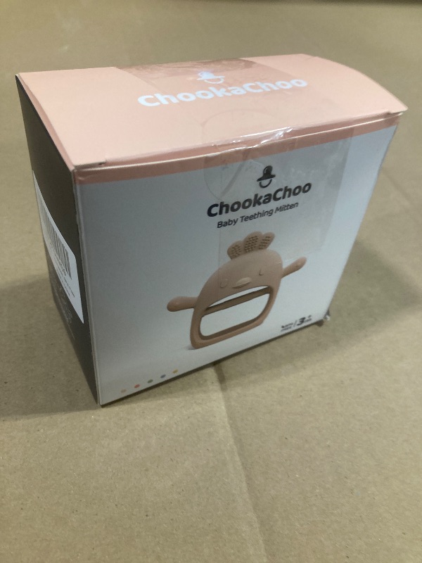 Photo 1 of 2 Packs Baby Teething Toy Silicone Teething Mitten for Babies Over 3 Months Anti Dropping Wrist Hand Teethers Baby Chew Toys for Sucking Needs, BPA Free (Pink & Caramel)