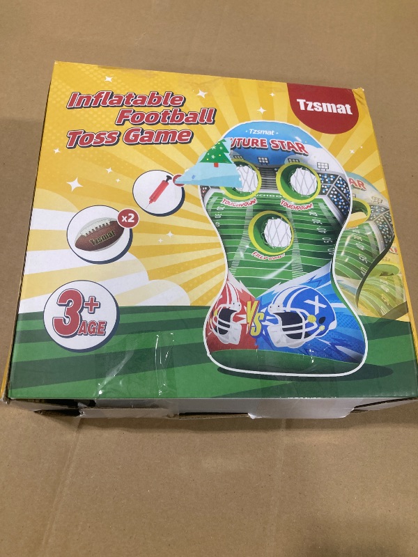 Photo 1 of 52" Inflatable Football Target Toss Game for Kids - Large Indoor Outdoor Party Games & Football Toys with 2 Laced Footballs & Pump - Quarterback Training Sports Gifts for Boys Ages 3 4 5 6 7 8-12