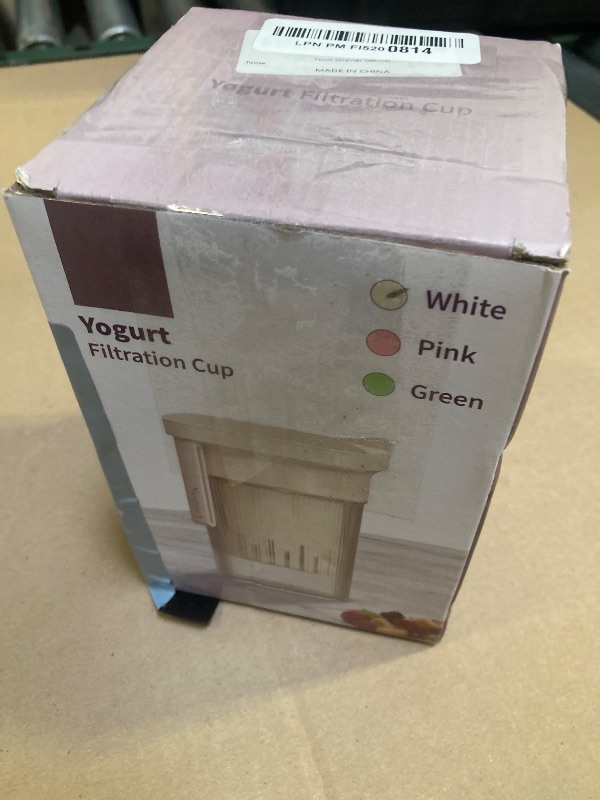 Photo 1 of 0.95 Quart?900ML?Portable Yogurt Strainer Cup, Compact Greek Yogurt Filter with Whey Separator for Cheese & Soy Milk, Leak-Proof & Easy to Carry Yogurt Maker (White)