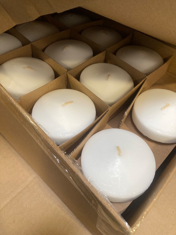 Photo 1 of 48 Pack White Floating Candles 3 inch Unscented Floating Candles for Centerpieces-10 Hours Long Burn Time-3” Floating Candle Bulk for Wedding Cylinder Vases