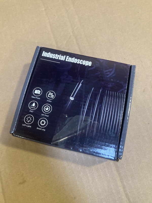 Photo 1 of 16.4ft Endoscope Camera with Light for iPhone and Android, 1920P HD IP67 Waterproof Borescope with 8 Adjustable LED Lights, Semi-Rigid Snake Camera, 7.9mm Black