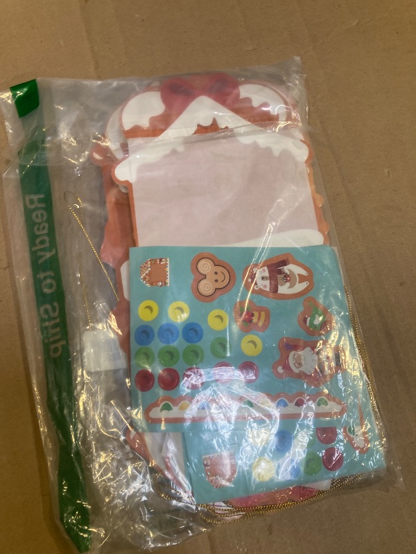 Photo 1 of 28 Pack Christmas Picture Frame Craft Kits for Kids, Xmas DIY Gingerbread House Candy Photo Craft Christmas Hanging Frame Ornaments for Xmas Tree Holiday Art Decorations Home Class Game Activities